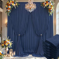 60×14ft Wrinkle Free Navy Blue Backdrop Curtain for Wedding Parties,12 Panels 5×14ft Height Soft Silky Polyester Photo Backdrop Drapes Curtains for Birthday Photography Stage Events Background Cloth by ENJOYYOURPARTY