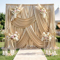 20x12FT Champagne Sequin Curtains Backdrop, Wrinkle Free Drop for Wedding by PartyVillage