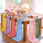 6 Pcs Pastel Cheesecloth Table Runner - Image 6