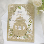 20PCS Princess Carriage quinceanera invitations,15 year,sweet 16 invitations,1 birthday invitations,laser cut invitations for birthday and more (light rose gold) - Image 6