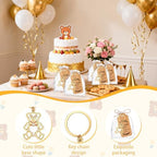 50Pack Bear Keychain Baby Shower Party Favors for Guests Diamond Bear Keychain with Organza Bags Tags for Birthday Wedding Decoration Return Gift Souvenirs - Image 3