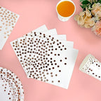 JOLLY PARTY White & Rose Gold Paper Plates 350PCS Disposable Dinnerware Set - Image 4