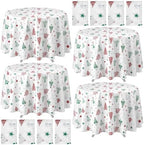 Ganeen 12 Pcs Christmas Tree Tablecloth Round Red Green Round Plastic 84 in by Ganeen