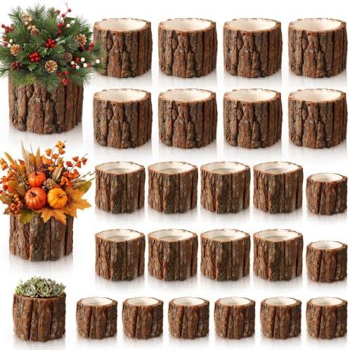 24 Pcs Wooden Vase for Centerpieces Wedding Flower, L+m+s by RimCereal