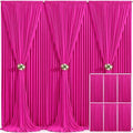 6 Panels Fuchsia Backdrop Curtain for Parties Birthday Party Wrinkle Free Hot Pink Photo Curtains Backdrop Drapes Fabric Decoration for Wedding 30ft(W) x 10ft(H) by Tao-GePartyDecorations