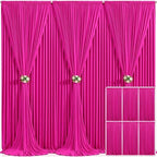 6 Panels Fuchsia Backdrop Curtain for Parties Birthday Party Wrinkle Free Hot Pink Photo Curtains Backdrop Drapes Fabric Decoration for Wedding 30ft(W) x 10ft(H) by Tao-GePartyDecorations