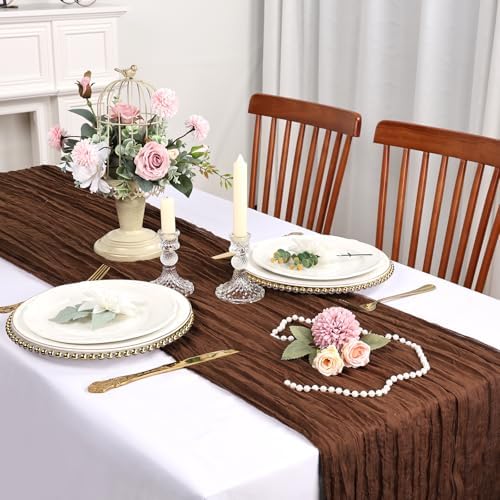 6 Pack Brown Cheesecloth Table Runner 10Ft 23 x 120 Inch - Image 3