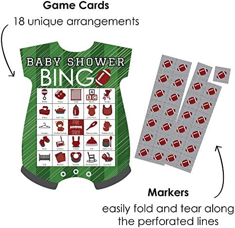 Big Dot of Happiness End Zone - Football - Picture Bingo Cards and Markers - Baby Shower Shaped Bingo Game - Set of 18 (Pack of 2) - Image 3