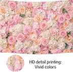 9x6ft Pink & Peach Floral Wall Backdrop, Blush Rose Hydrangea Flower Photography Background for Wedding, Bridal Shower, Baby Shower & Photo Booth Props - Image 7