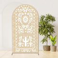 Withu Mexico Beige Arch Backdrop Cover for Baby Shower Mexican Talavera Fiesta Wedding Bridal Shower Baptism Birthday Party Arched Wall Decoration Doubleside Banner Background 3.3x6ft by withu