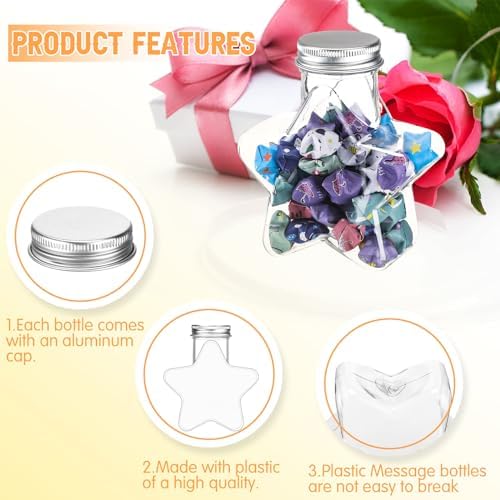 Yinkin 50 Pcs 5.5 oz Star Sand Art Bottles Plastic Clear Bulk, Aluminum Lid - Image 5
