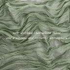 35x120 Inch Sage Green Cheesecloth Table Runner Fall Boho Wedding Decor - Image 3