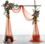 Pack of 2 Wedding Arch Drape Panel Fabric 30" x 30ft - Terracotta - Image 2