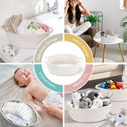 8 Pack Small Woven Basket with Gift Bags and Ribbons, All 12"x 8"x 5", Empty Decorative Gift Chest Box, Cute Baby Gift Basket for Nursery, Cotton Rope Room Shelf Storage Basket with Handles, White - Image 7