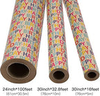 RUSPEPA Kraft Wrapping Paper Roll - Happy Birthday Pattern - 24 Inches x 100 Feet - Image 6