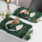 LZY 60 Pack Gauze Cheesecloth Napkins 20x20 Inch Dinner Cloth Napkins, Soft Boho Table Napkins Rustic Wrinkled Cheese Cloth Napkins Bulk for Wedding Party Baby Shower Event Decor (Emerald Green) - Image 6
