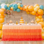 Orange Table Skirt Ruffle Fall Tablecloth for Rectangle Table 9ft Thanksgiving Christmas Birthday Party Baby Shower - Image 7