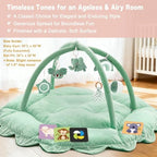 5-in-1 Baby Activity Gym & Play Mat with 6 Hanging Toys, Tummy Time Mat & Cards - Extra Large, Reversible Machine Washable Pad - Gift for Newborns, Infants 0-12 Months, Sage Green - Image 5