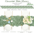 Teruntrue 20 Pack Sage Green Cheesecloth Table Runner 17x108 Inch, Boho Gauze Sheer Fabric Cheese Cloth Table Runners for Wedding Party Bridal Shower Baby Shower Birthday Home Decor Garden Farmhouse - Image 2
