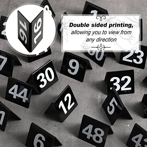 Tuanse 100 Pcs Acrylic Table Numbers, 1-100 Table Tent Cards 2.5x2x1.6 Inch - Image 3