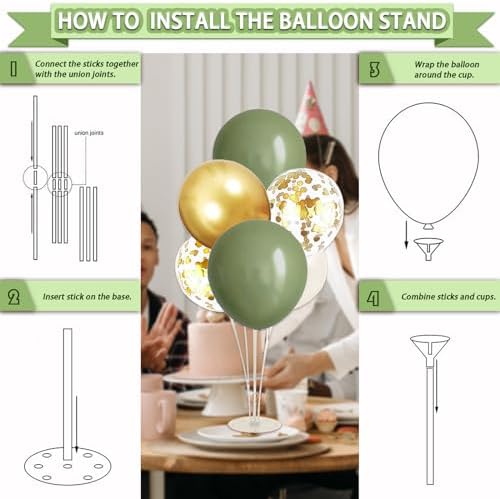Guudmua 217 Pcs Sage Green Baby Shower Decorations, Neutral Baby Shower Decor Supplies- Disposable Dinnerware Set With Eucalyptus Leaf (25 Guest), "OH BABY" Banner, Balloon, Sash, Cake Topper - Image 5