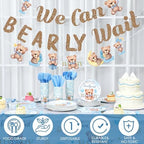 405 Pcs Blue Bear Baby Shower Decorations for Boy, Serves 50 - Image 2