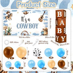 Foilswirl 197 Pcs Blue, Brown Cowboy Baby Shower Western Balloon Box Set - Image 3