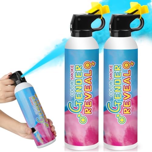 Merear Large Gender Reveal Fire Extinguisher 2 Packs, Gender Reveal Ideas, Baby Boy Reveal Party Ideas 100% Biodegragable for Gender Reveal Decorations (Blue) by MerearDecoration