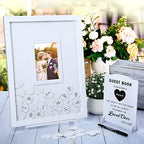Wedding Guest Book, Wedding Guest Book Alternative with Wooden Hearts, Wedding Book for Guests Guest Book Wedding Reception for Wedding Anniversary Baby Shower Birthday Party - Image 5