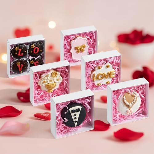50PCS Small Baking Boxes 4x4x1.25 Inches with Clear Display Lid - Image 2