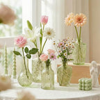 Glass Bud Vases in Bulk Small Mini Green Vase for Flowers 23pc - Image 3