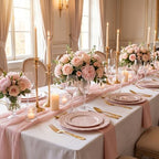 DaYammi 150Pcs Pink Plastic Plates & Gold Plastic Silverware Set for Party - Image 5