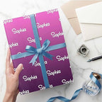 MyPupSocks Personalized Gradient Light Purple Gift Wrap Paper with Text, Custom Name Logo Birthday Gift Wrapping Paper Roll for Boys Girls Kids Baby Shower Christmas Anniversary 58x23 5 Rolls - Image 5