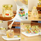 Mini Honey Jars with Dipper- 30Pcs Small Honey Jars Party Favors for Baby Shower,Wedding Favors, 1.5 oz Glass Jars with Lids (Gold, 30) - Image 4