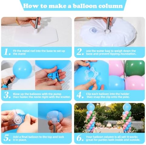 2‑Set Light Blue Sage Green Macaron Pink Balloon Column Kit for Baby Shower - Image 7
