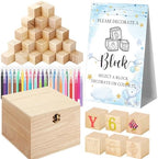 Marsui 136 Pcs Baby Shower Blocks to Decorate Game Kit, Blue Elephant by Marsui
