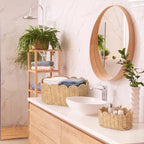 Pinkunn 4 Set Premium Scalloped Basket, Wicker Storage Baskets, 4 Sizes - Image 5