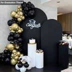 8 FT Arch Backdrop Cover, Wedding Black Arch Covers Stretchy Backdrop Spandex Fitted for Chiara Stand Birthday Baby Shower Party Ceremony Decoration Black 8FT - Image 4