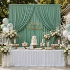 20ft×10ft Wrinkle Free Sage Green Backdrop Curtain for Parties - Image 6