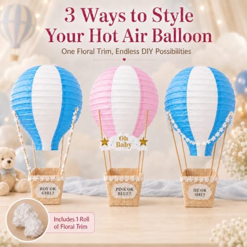 Hot Air Balloon Decorations for Baby Shower Table Centerpieces - Image 3