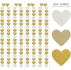 52Ft White-Gold Champagne Party-Decorations Heart Streamers Garland with 14pcs Christmas Wedding Engagement Paper Lanterns Fan,Tissue Pom Poms,Honeycomb Balls - Image 2