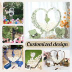 Personalized Wedding Guest Book Alternative Wooden Drop Box Heart Chips - Image 6