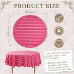 Tudomro Striped Tablecloth, Round, Red, Pink, 60'' X 60'' - Image 2
