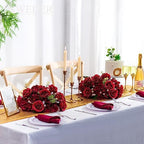 Burgundy Flowers Balls for Centerpieces: 14.2in Diam, Set of 2 - Image 3
