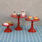 3Pcs Metal Cake Stand Set 8/10/12 Inch Red Dessert Display Stand - Image 2