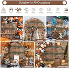 Gallety 7.2 FT Rustic Wood Round Backdrop Cover for 5 to 7.2FT Circle Backdrop Stand - Adjustable Circle Arch Cover for Birthday, Wedding, Baby Shower, Baptism and First Communion Decorations - Image 3