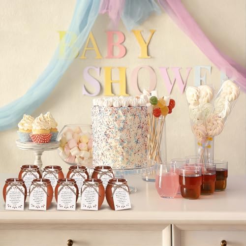 Conelist 12 Set Cielito Lindo Party Decorations Baby Shower Candles Terracotta Mexican Recuerdos DIY Jar Candles with Gift Tags and Rope for Baby Shower Birthday Cinco De Mayo Fiesta (White) - Image 6