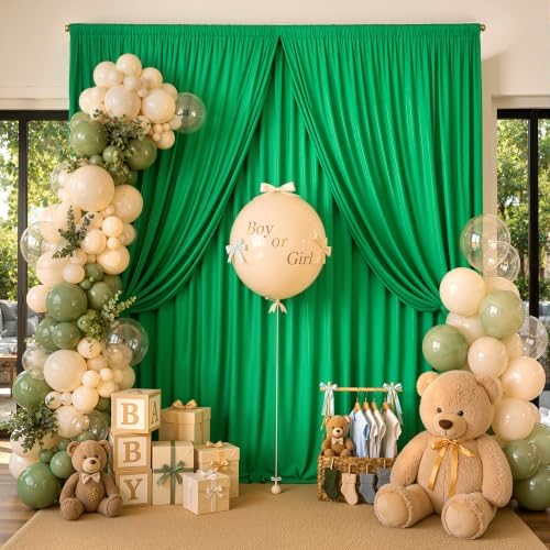10×10 Green Backdrop Curtain for Wedding Parties Decor Wrinkle Resistant - Image 4