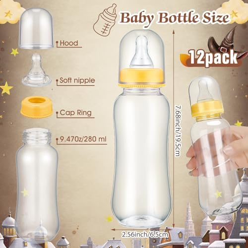 Trelaco 12 Pcs Magical Baby Shower Games Wizard Bottle Chug Wooden Sign Set - Image 4