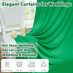 20×10 Green Backdrop Curtain for Wedding Parties Decor Wrinkle Resistant - Image 3
